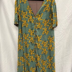 Chic Green Floral Dress